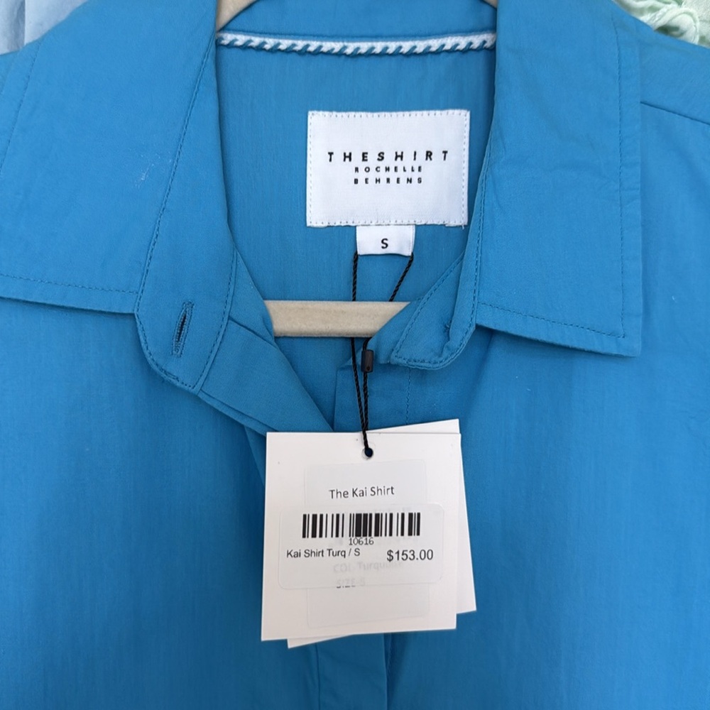 The Shirt by Rochelle Behrens Turquoise Button-Up - Picture 2 of 3